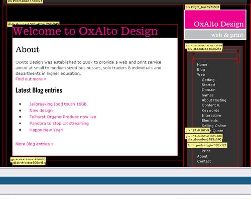 screenshot for Web developer toolbar