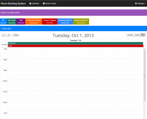 Room Booking System Day View